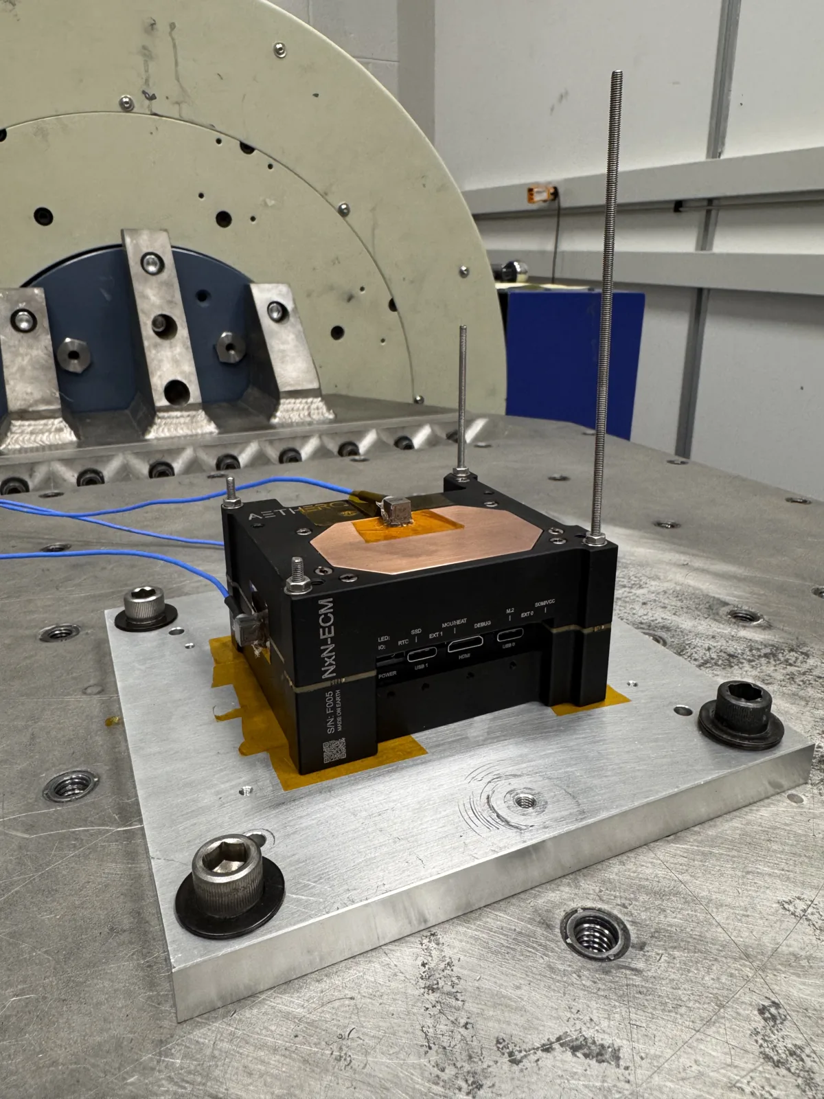 NxN-ECM on the shaker table for random vibration testing