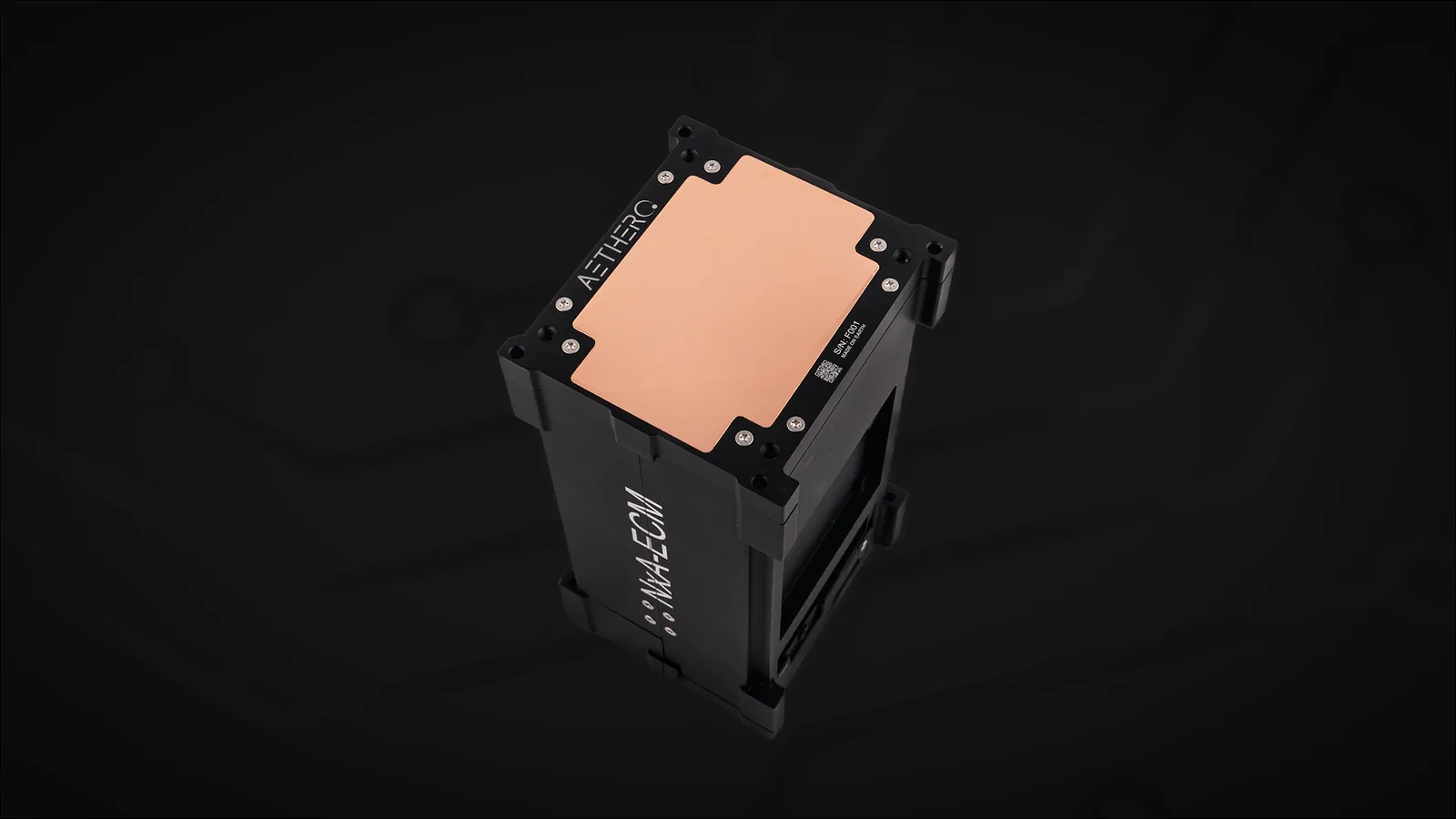 NxA-ECM enclosure, three-quarter view